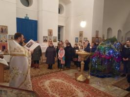 Рождественское богослужение в Успенском храме с. Зайцевка