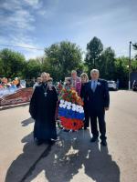 Иерей Алексий Жиляев принял участие в митинге по случаю 80-летия Великой Победы