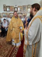 Иерей Алексий Жиляев сослужил Правящему Архиерею за Божественной литургией в Никольском храме с. Талы