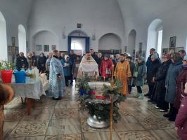 Богослужение в Крещенский сочельник в Успенском храме с. Зайцевка